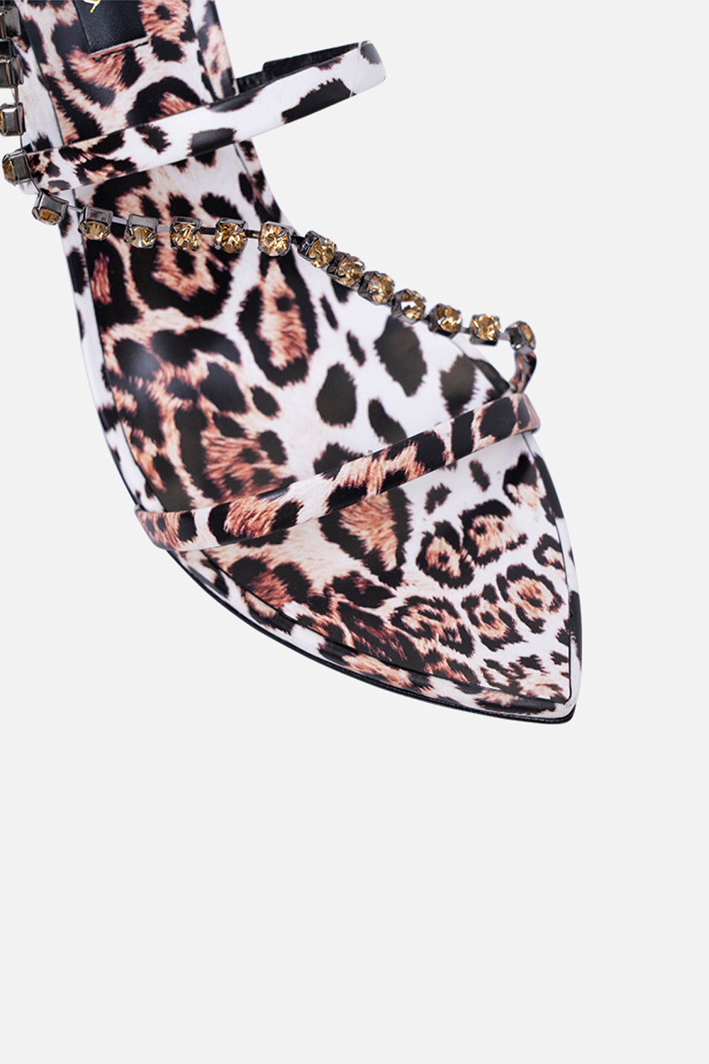 CRYSTAL EMBELLISHED HIGH HEEL SANDAL TIGER TALK