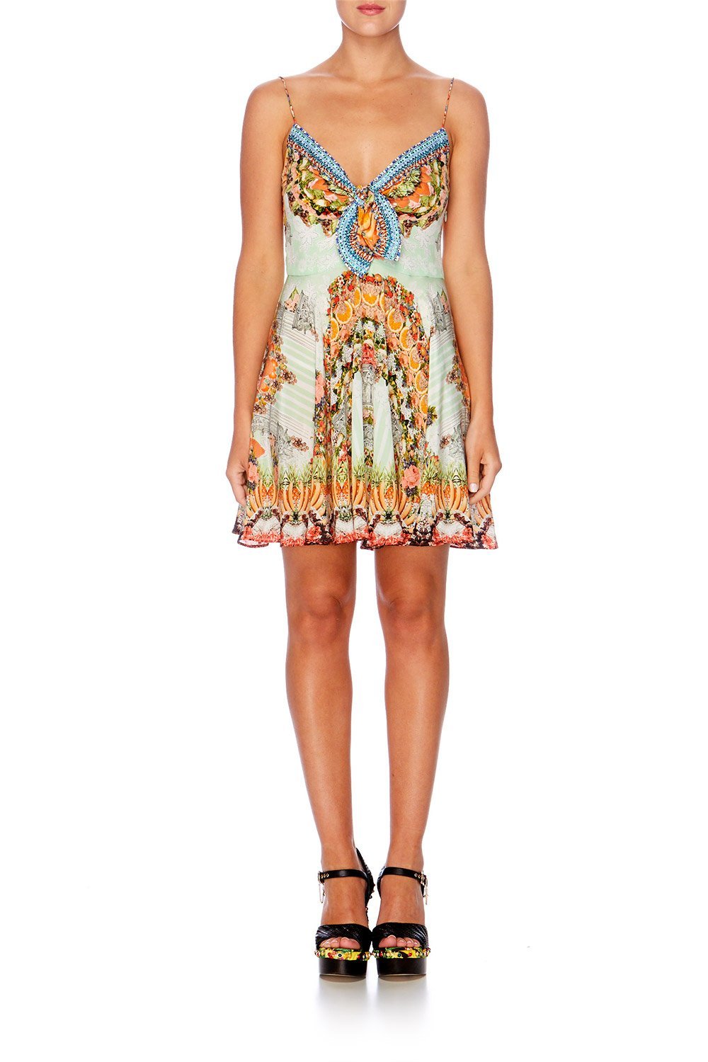 SLICE OF PARADISE SHORT DRESS W TIE FRONT