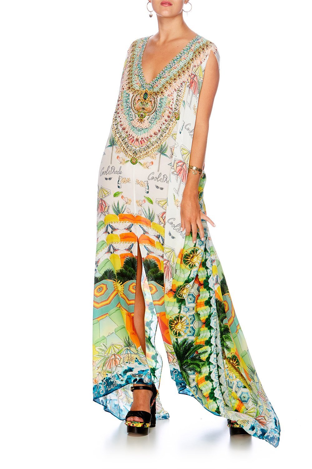 SUNDOWNERS SPLIT FRONT & SLEEVE KAFTAN