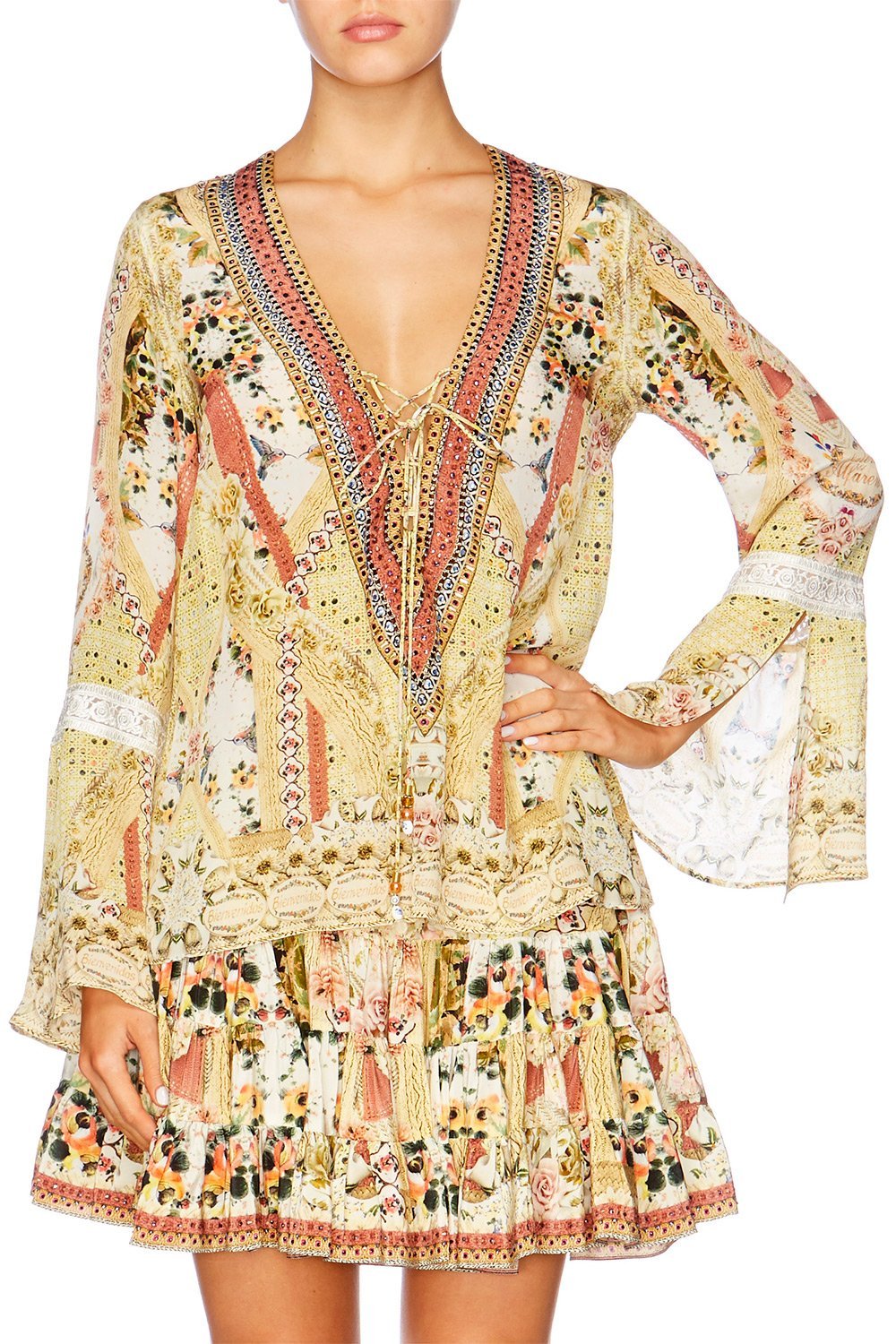 MY SUMMER LOVE TIE FRONT BLOUSE