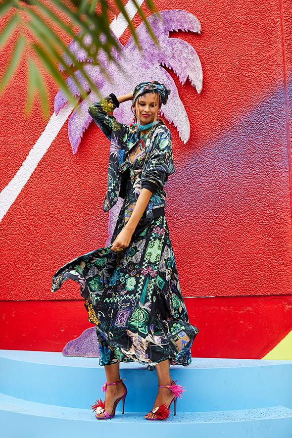 LEAVE ME WILD TIE DETAIL OVERLAY PLAYSUIT