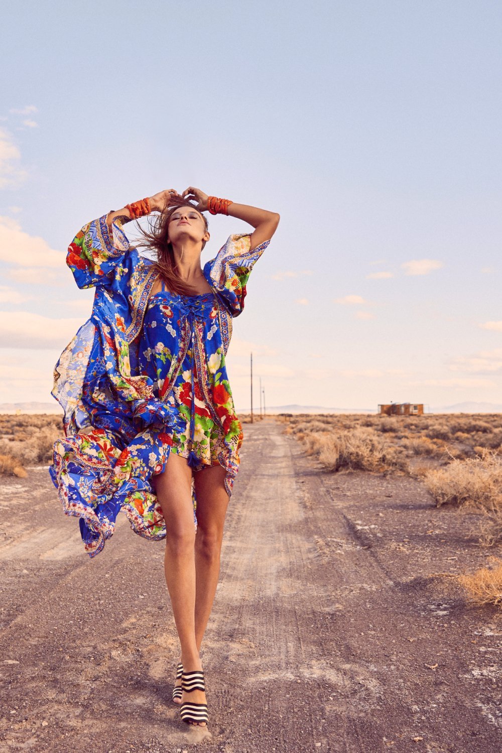 KIMONO WITH LONG UNDER LAYER PLAYING KOI