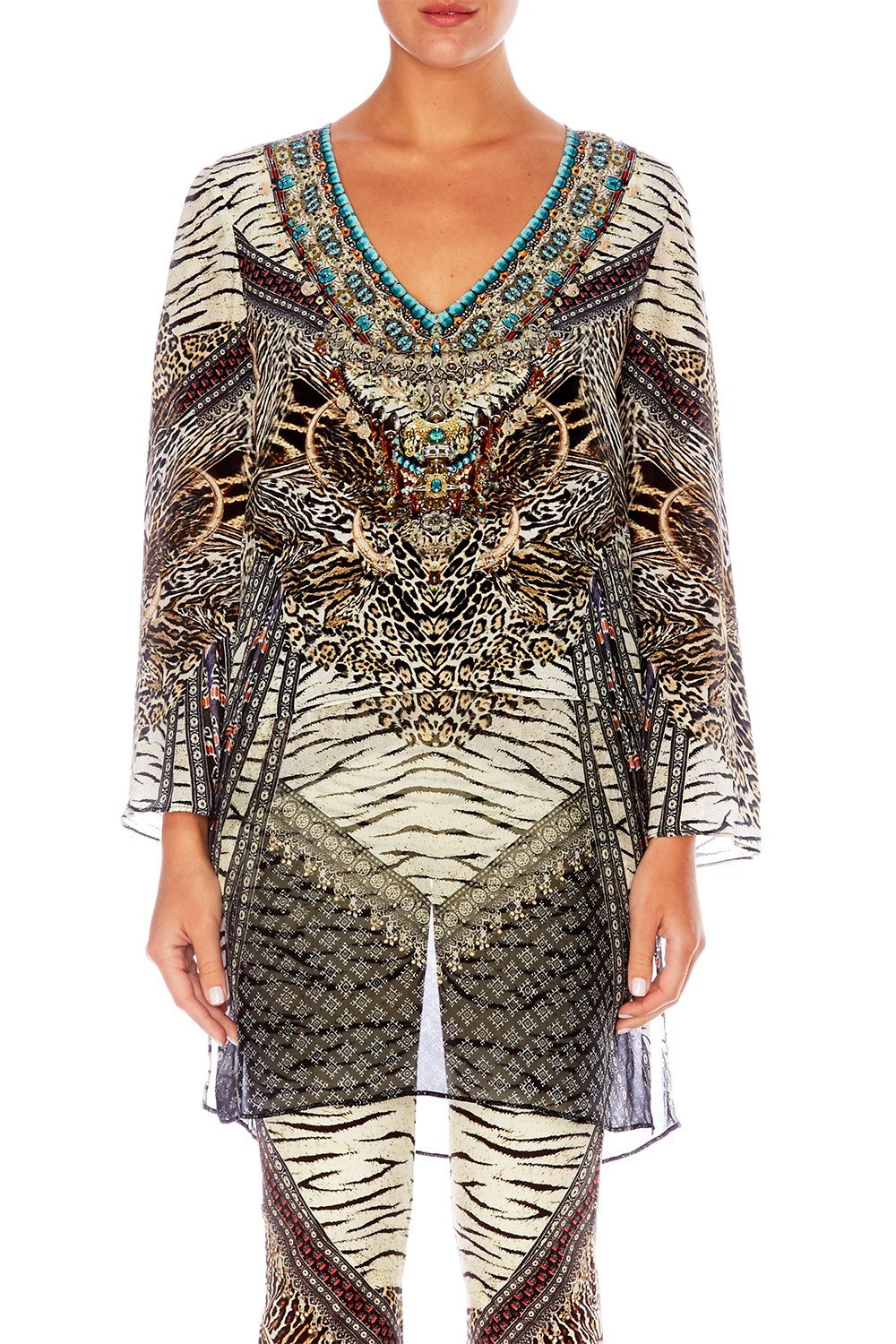 THE BODYGUARD BLOUSE W SIDE SPLIT UNDERLAY