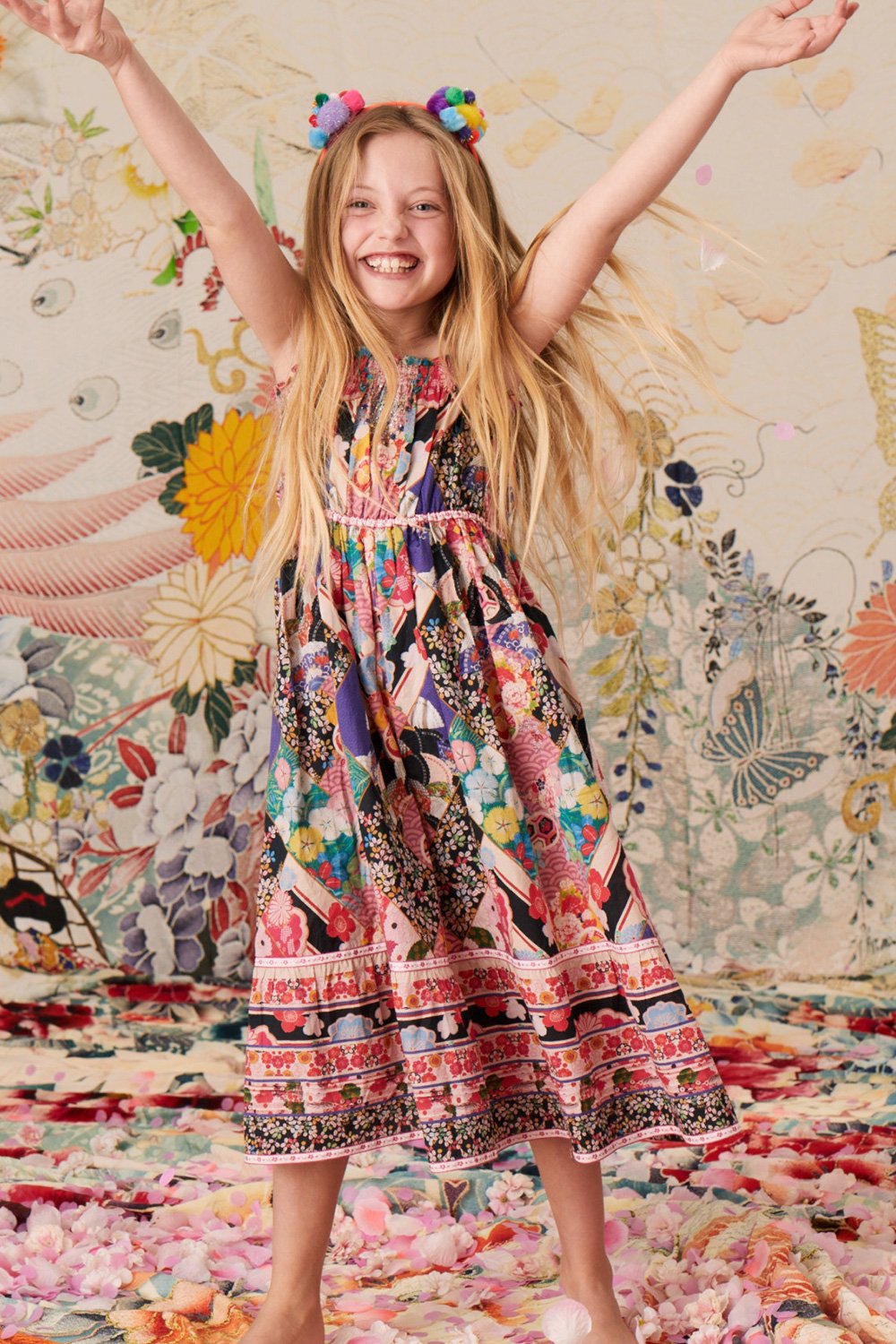 CAMILLA POSTCARDS FROM MARS KIDS SHIRRING NECK DRESS