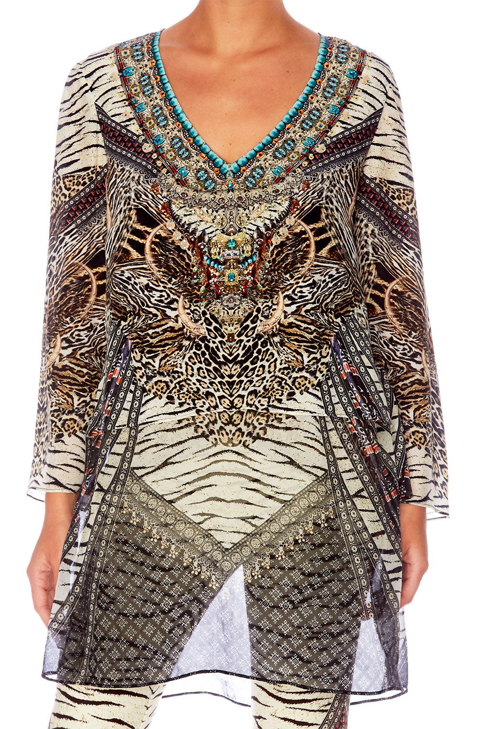 THE BODYGUARD BLOUSE W SIDE SPLIT UNDERLAY