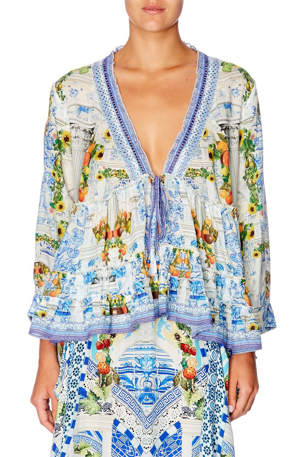 CAMILLA COME AS YOU ARE FRILL BLOUSE W 34 SLEEVE