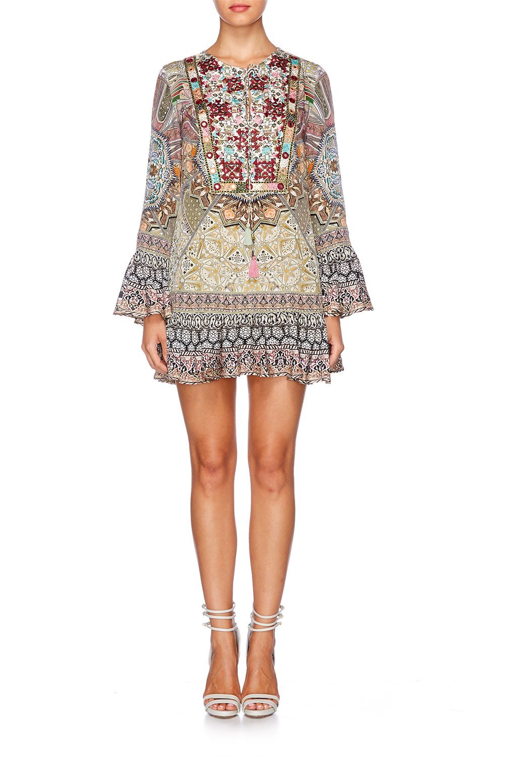 SOUL SISTERS FRILL HEM LONG SLEEVE DRESS