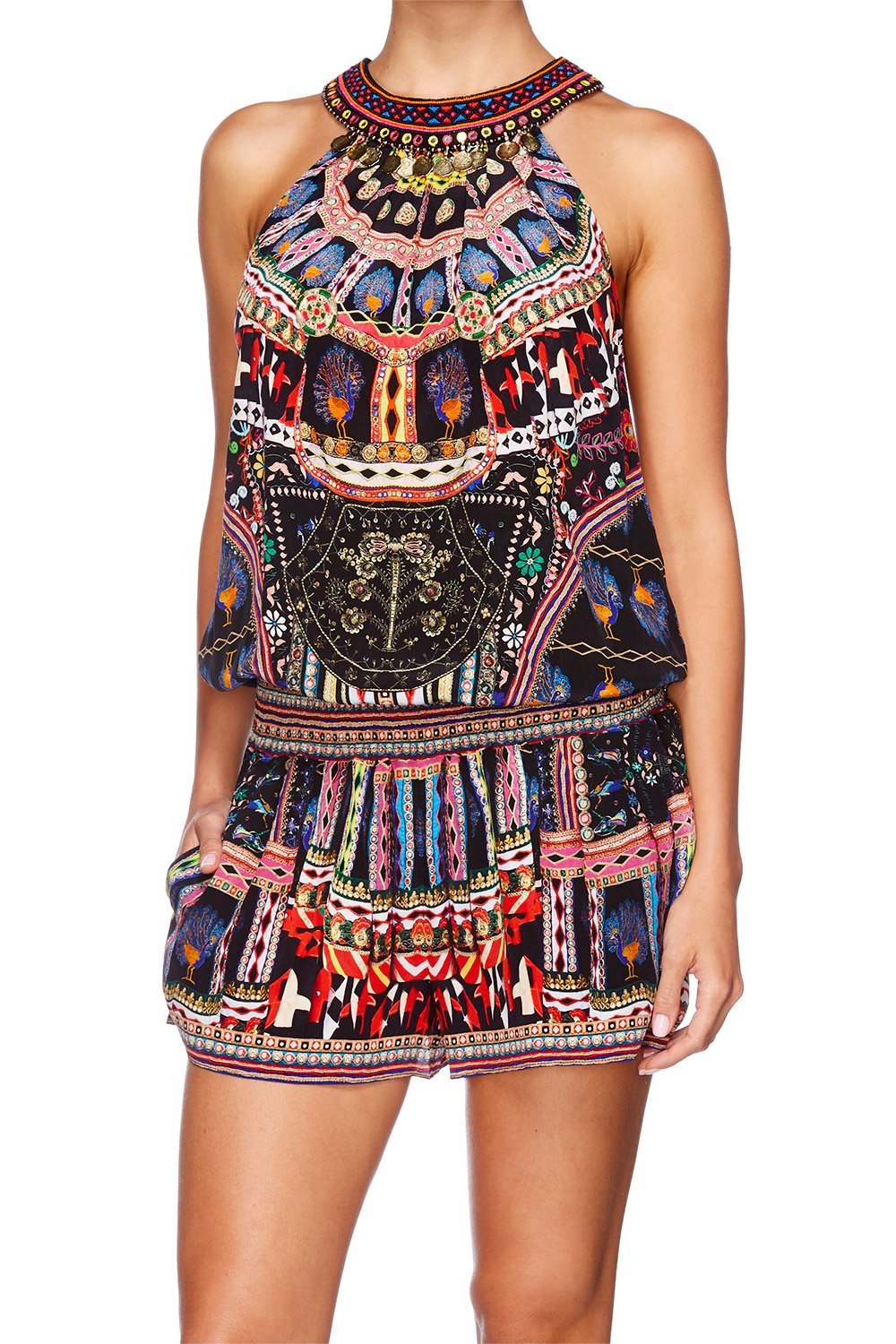 DANCING ON MY OWN SHIRRED WAIST PLAYSUIT