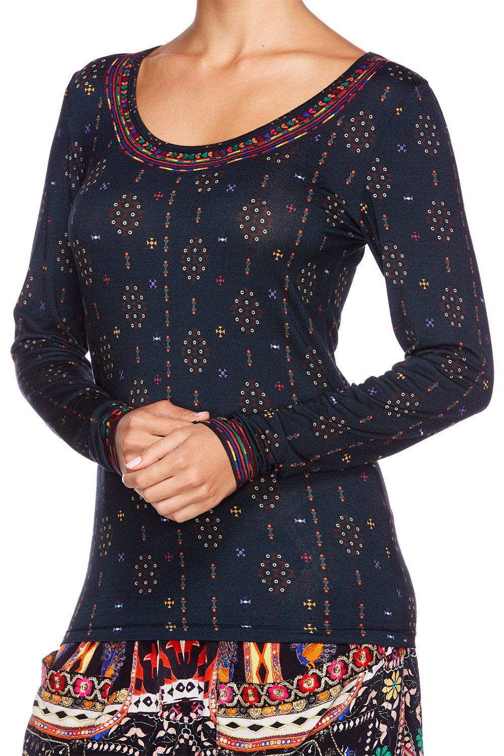 SONGS ON THE LAWN LONG SLEEVE FITTED TOP