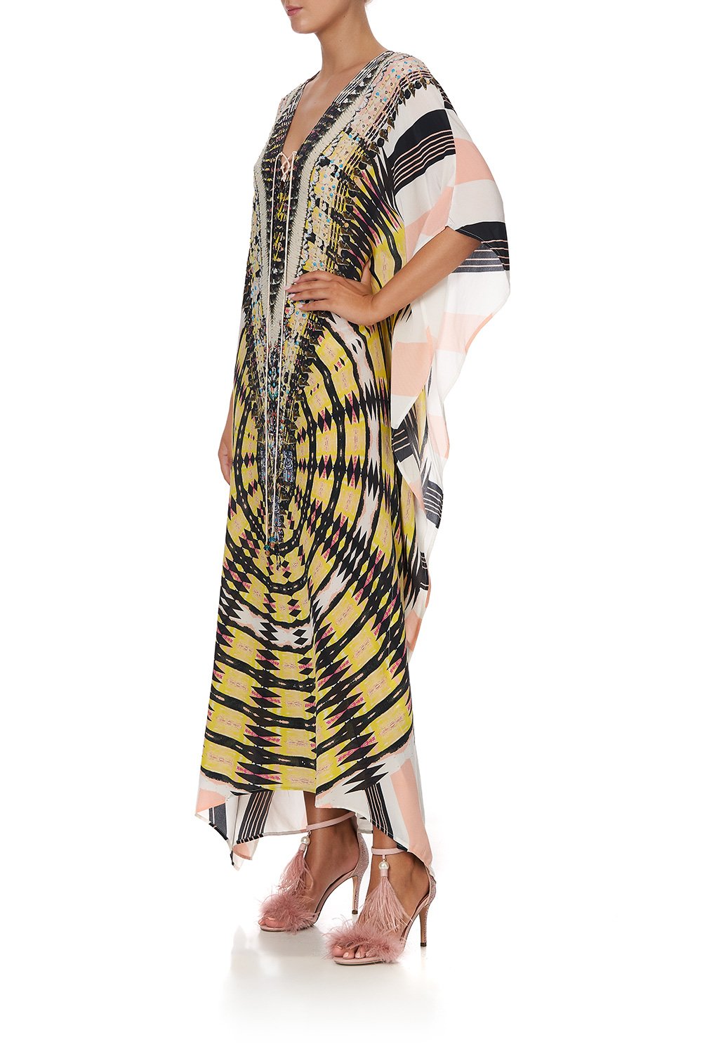 V NECK SPLIT KAFTAN VORTEX