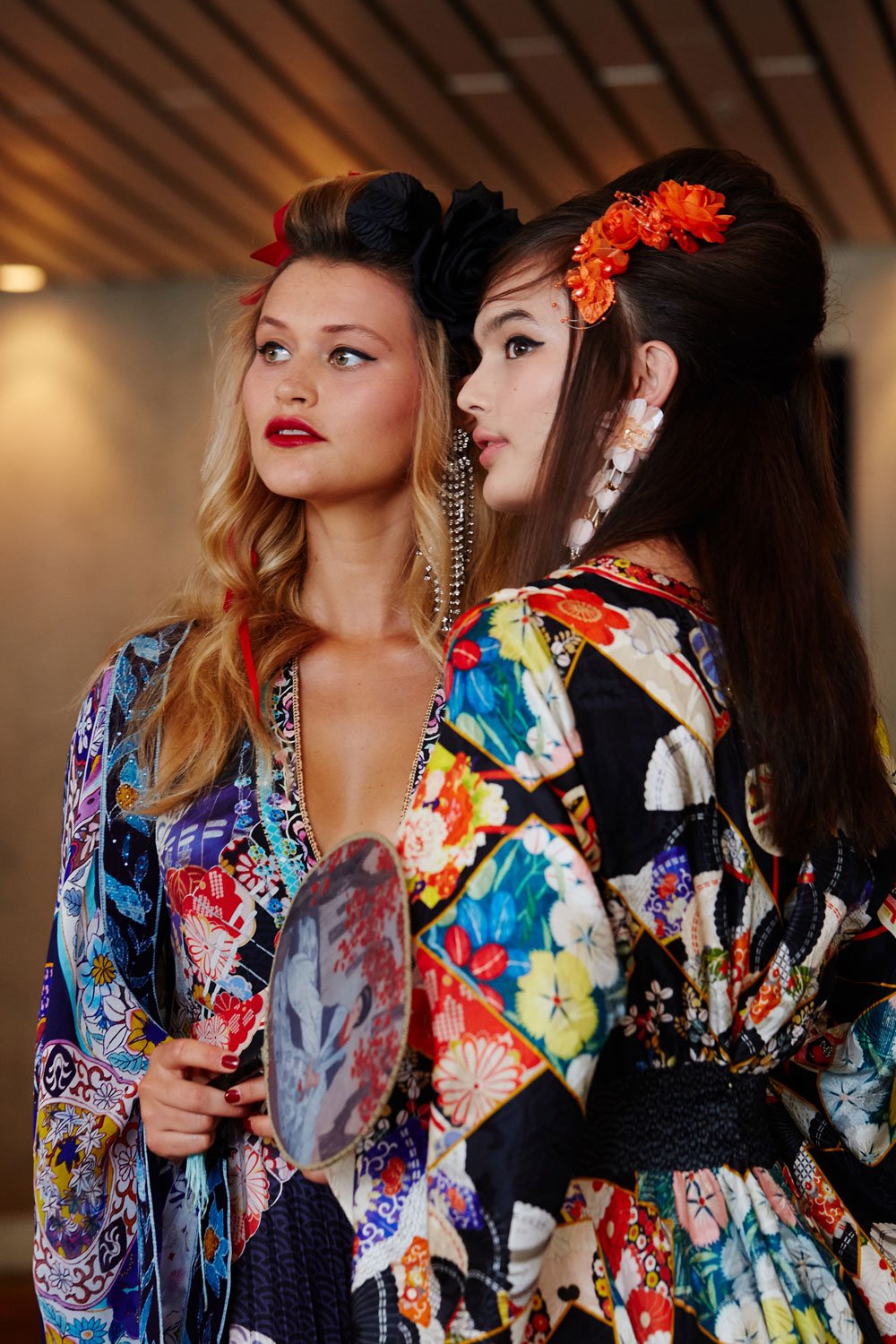 CAMILLA STAR GIRL KIMONO SLEEVE DRESS W SHIRRING DETAIL