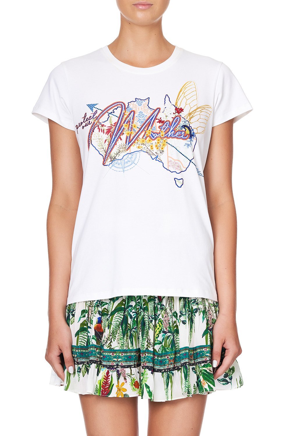 SLIM FIT ROUND NECK T-SHIRT DAINTREE DARLING