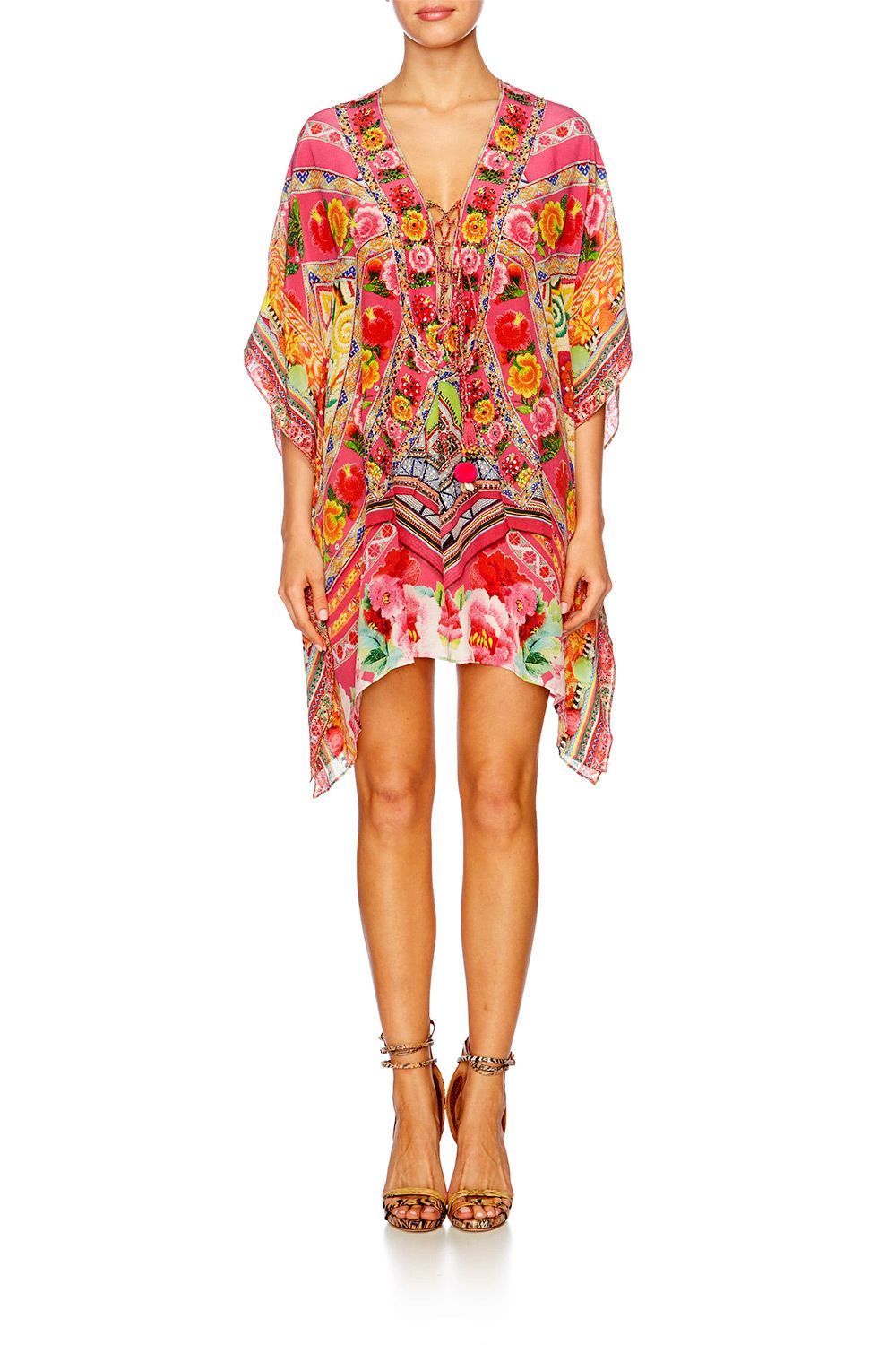 HANI HONEY SHORT LACE UP KAFTAN