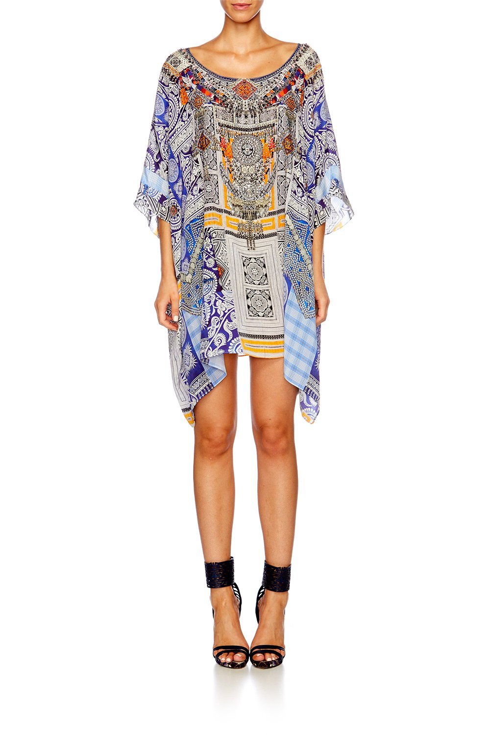 DRESS UP BOX SHORT ROUND NECK KAFTAN