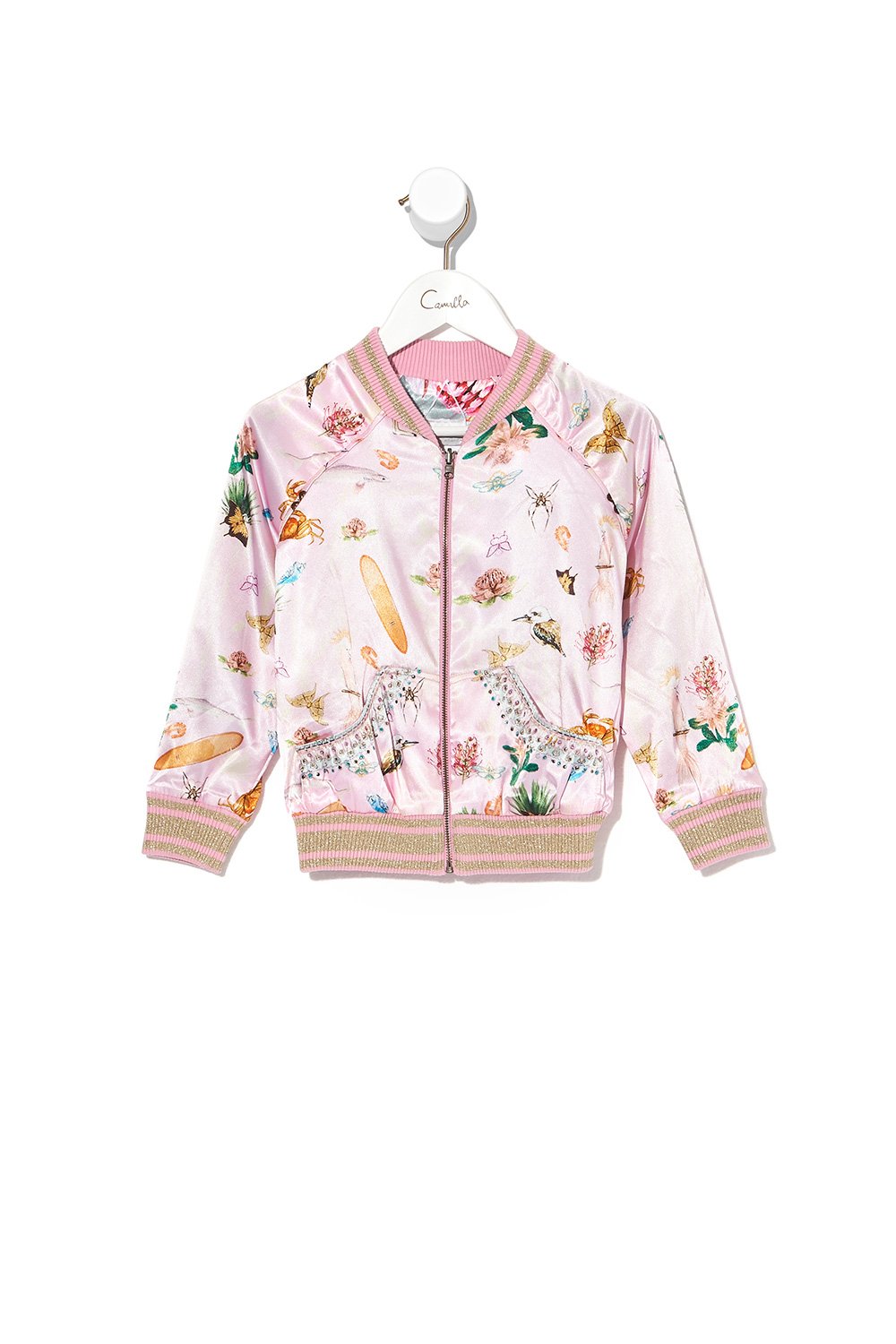KIDS REVERSIBLE BOMBER JACKET OVER THE RAINBOW