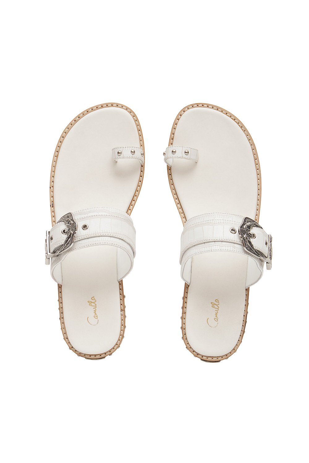 BIRD BUCKLE TOE LOOP SLIDE SOLID WHITE