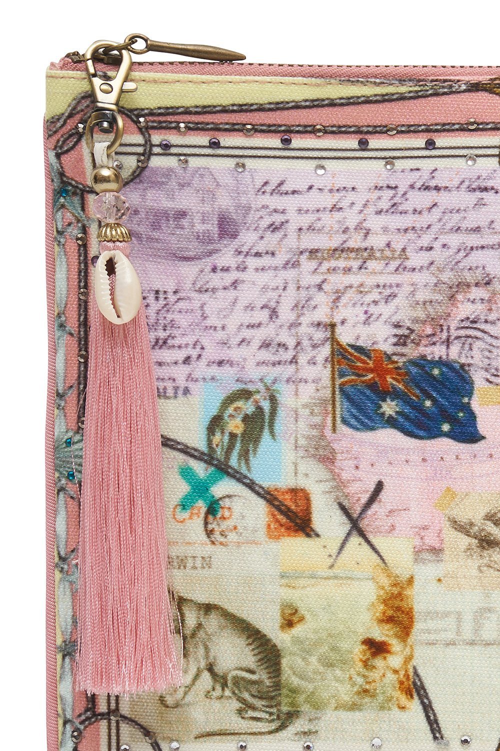 SMALL CANVAS CLUTCH POSTCARDS FROM THEN