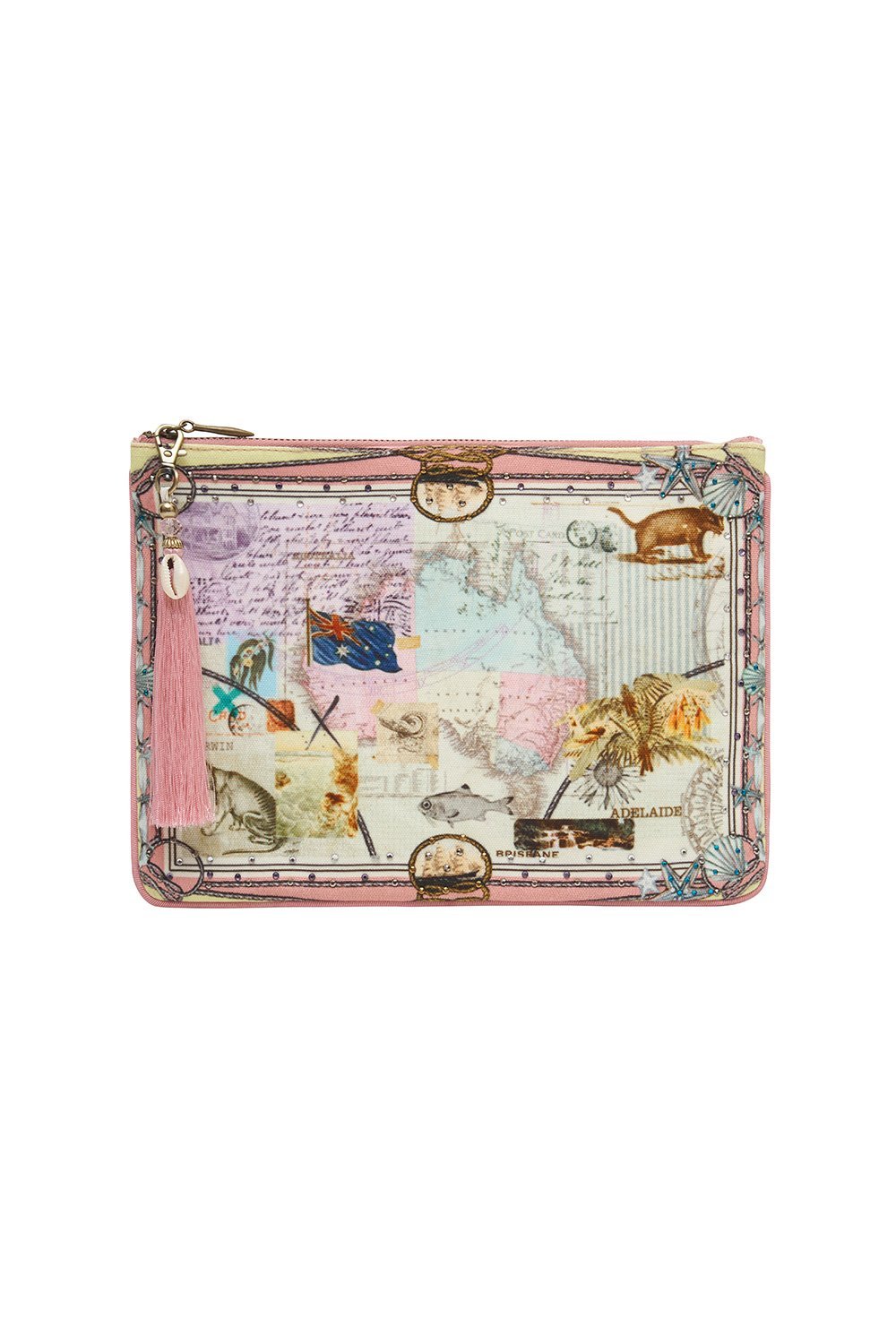 SMALL CANVAS CLUTCH POSTCARDS FROM THEN