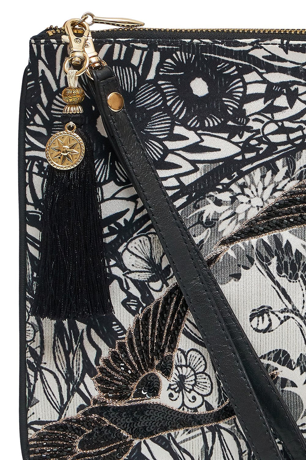 ZIP TOP CLUTCH SILVER LININGS