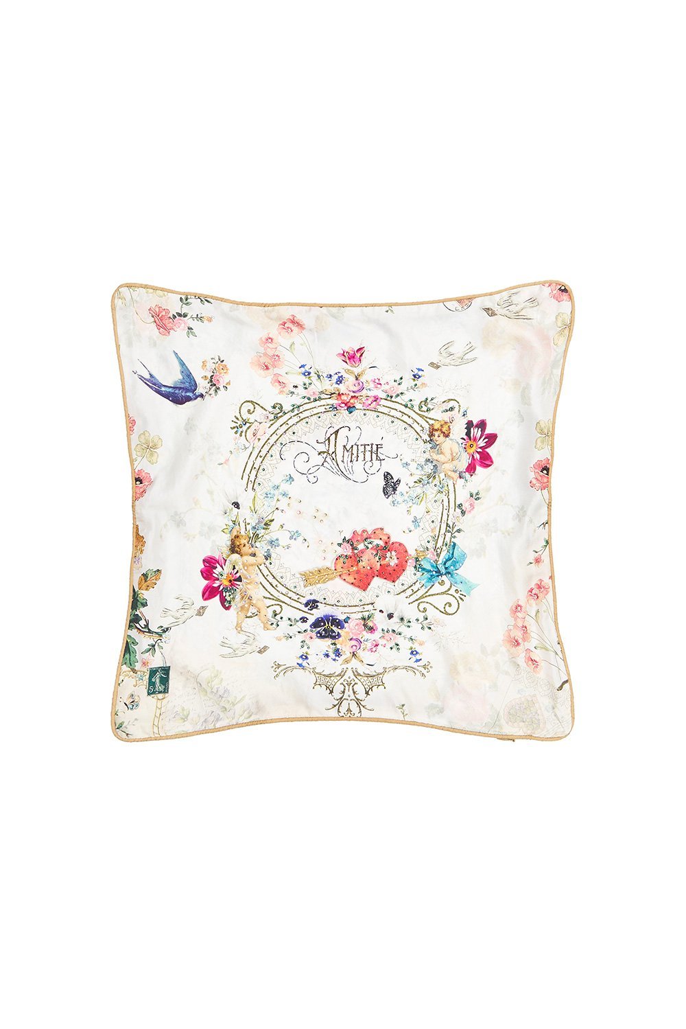 SMALL SQUARE CUSHION JARDIN POSTCARDS