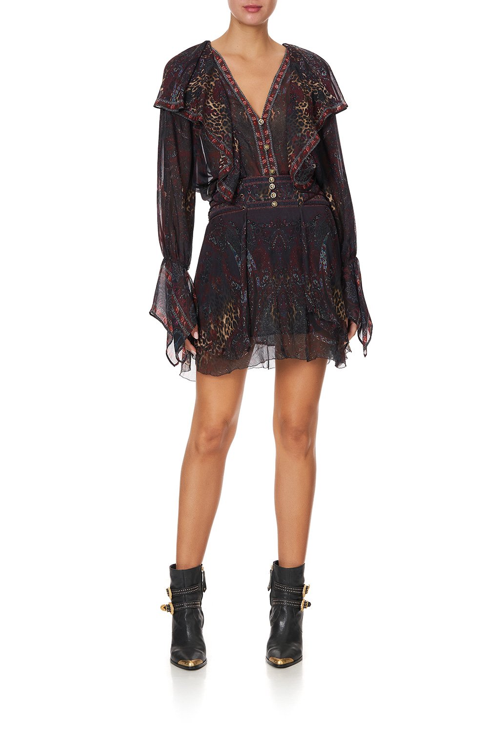 RUFFLE FRONT BLOUSE THE SMOKING LOUNGE