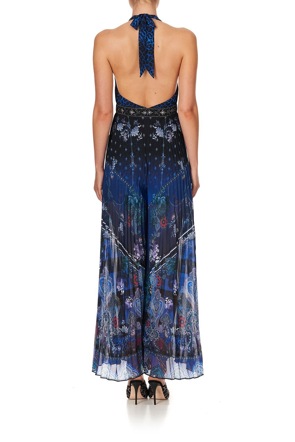 TIE NECK HALTER JUMPSUIT CAMDEN MOON