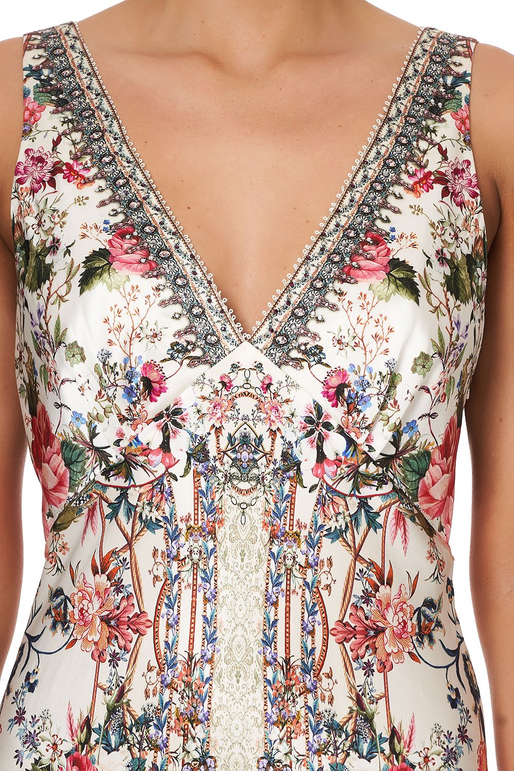 V-NECK SLIP DRESS LONDON LOOMS