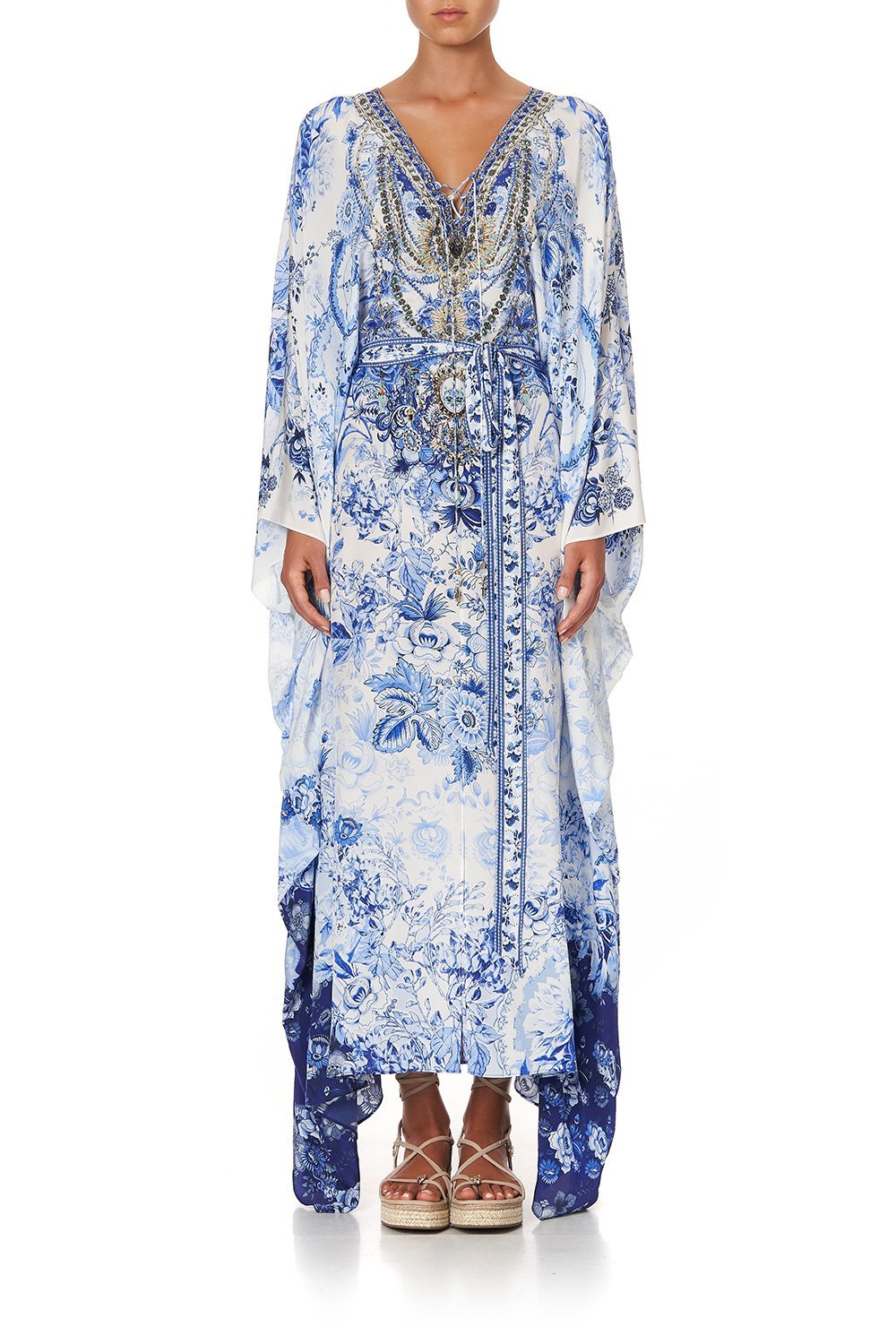 SPLIT HEM LACE UP KAFTAN HIGH TEA