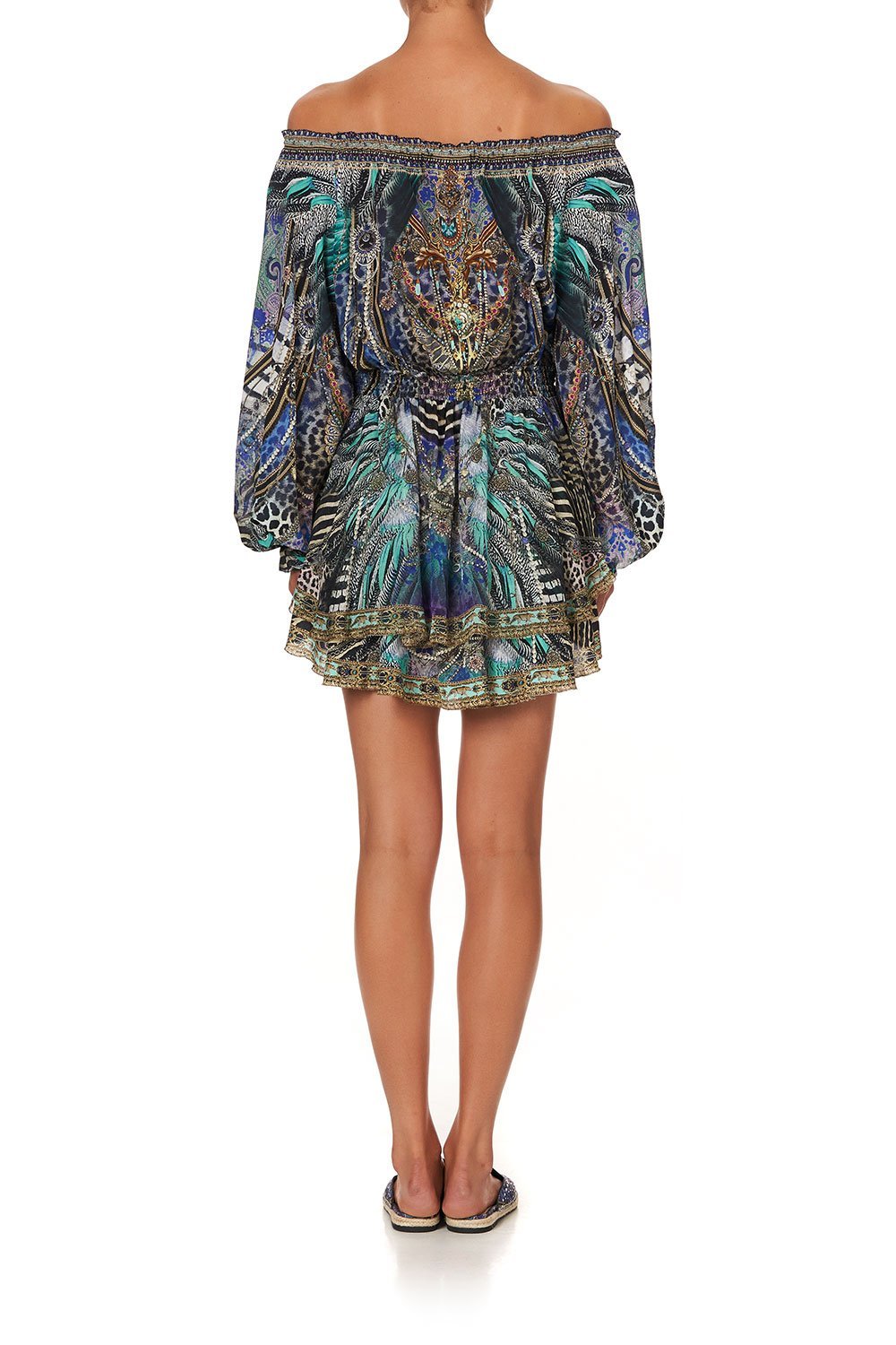 TIERED MINI DRESS ANIMAL ARMY