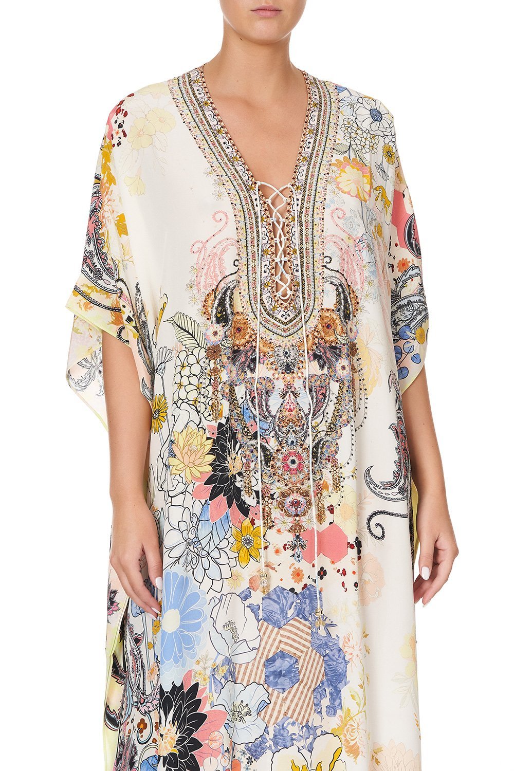 LACE UP KAFTAN BRITAIN BOUQUET