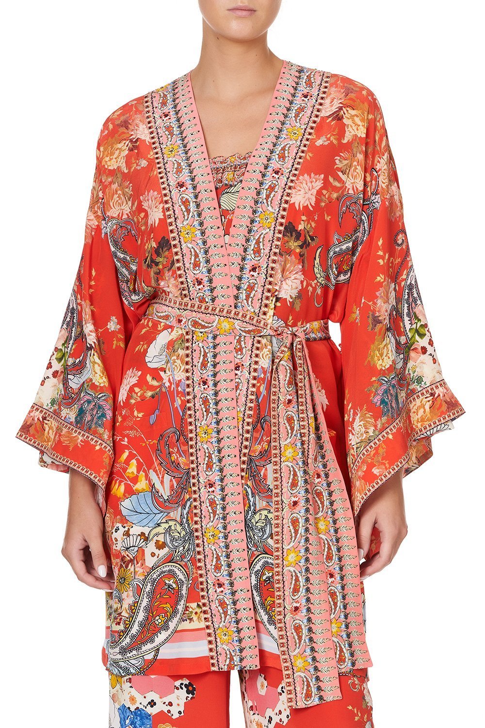 KIMONO WITH TIE BELT PAISLEY IN PATCHES