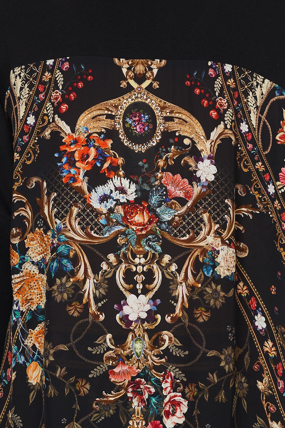 V NECK JUMPER WITH PRINT BACK BLUSHING MANOR