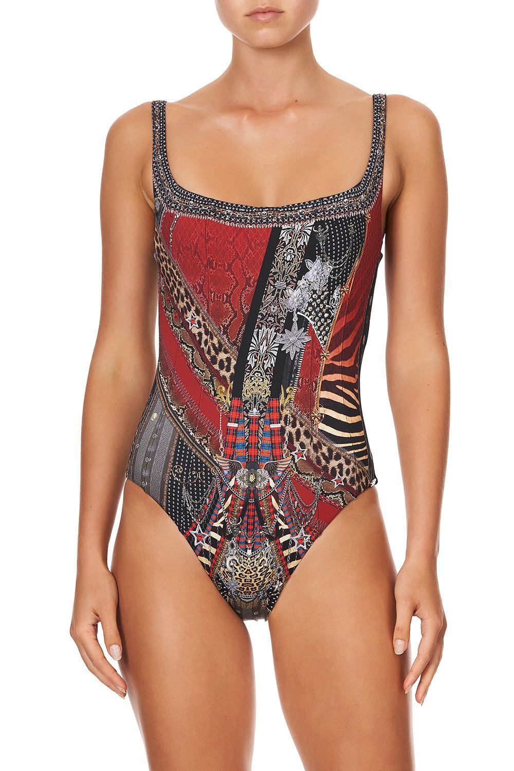 UNDERWIRE SQUARE NECK ONE PIECE LONDON CALLING