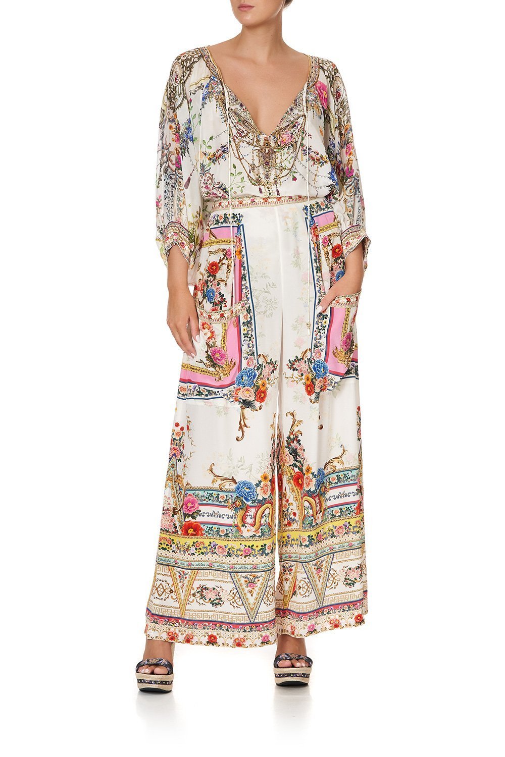 WIDE LEG TROUSER WITH FRONT POCKETS PARTY IN THE PALACE