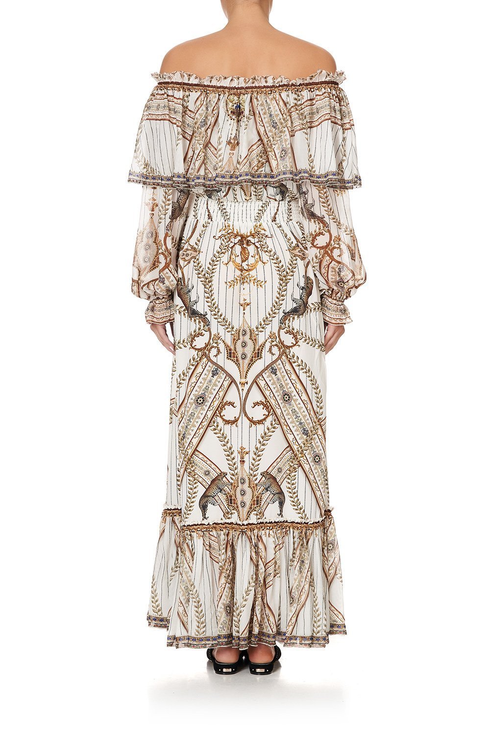 RUFFLE HEM LONG DRESS MIND YOUR MANOR