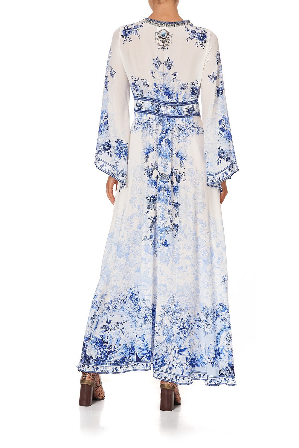 KIMONO SLEEVE DRESS WITH SHIRRING DETAIL HIGH TEA