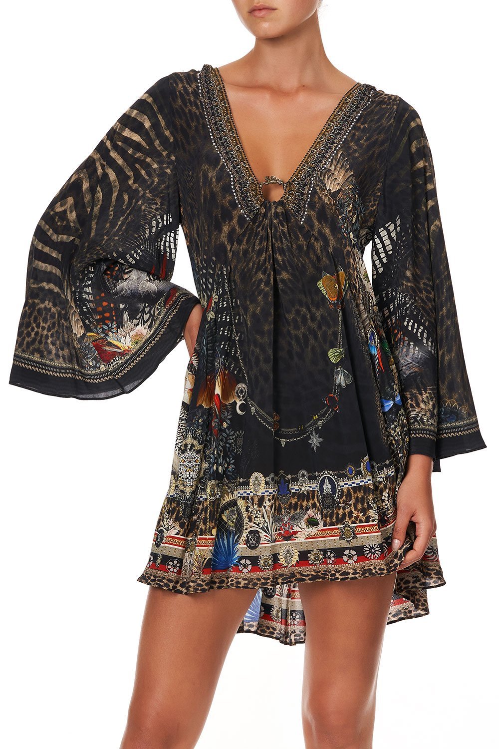 U-RING DRESS WITH FLARED SLEEVE TREASURE CHASER