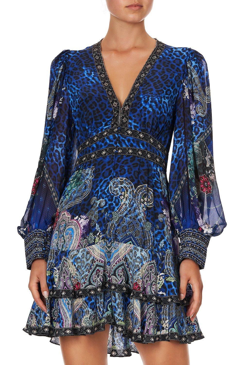 BUTTON FRONT FRILL DRESS CAMDEN MOON