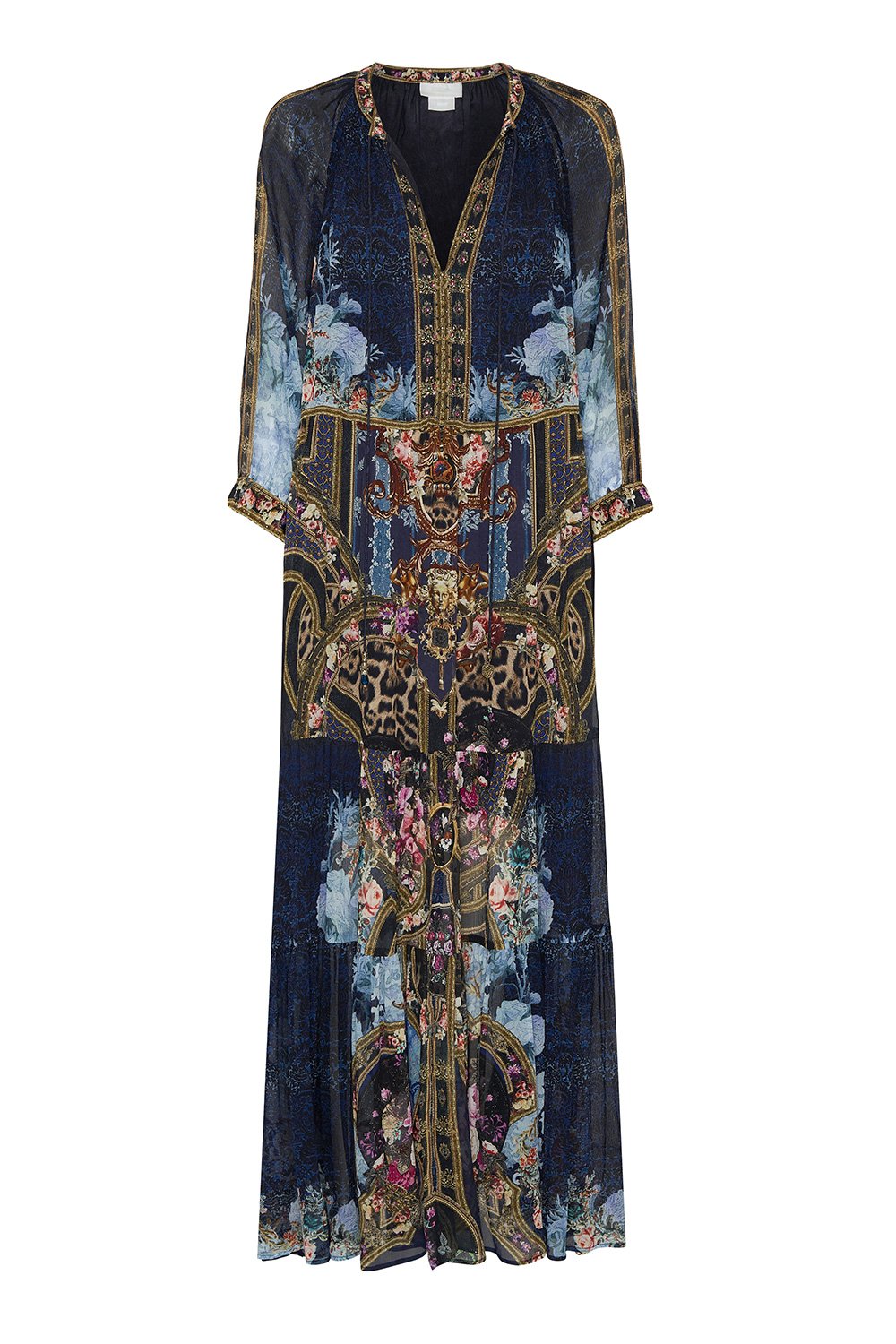 LONG GATHERED PANEL DRESS FIELDS OF TREASURE