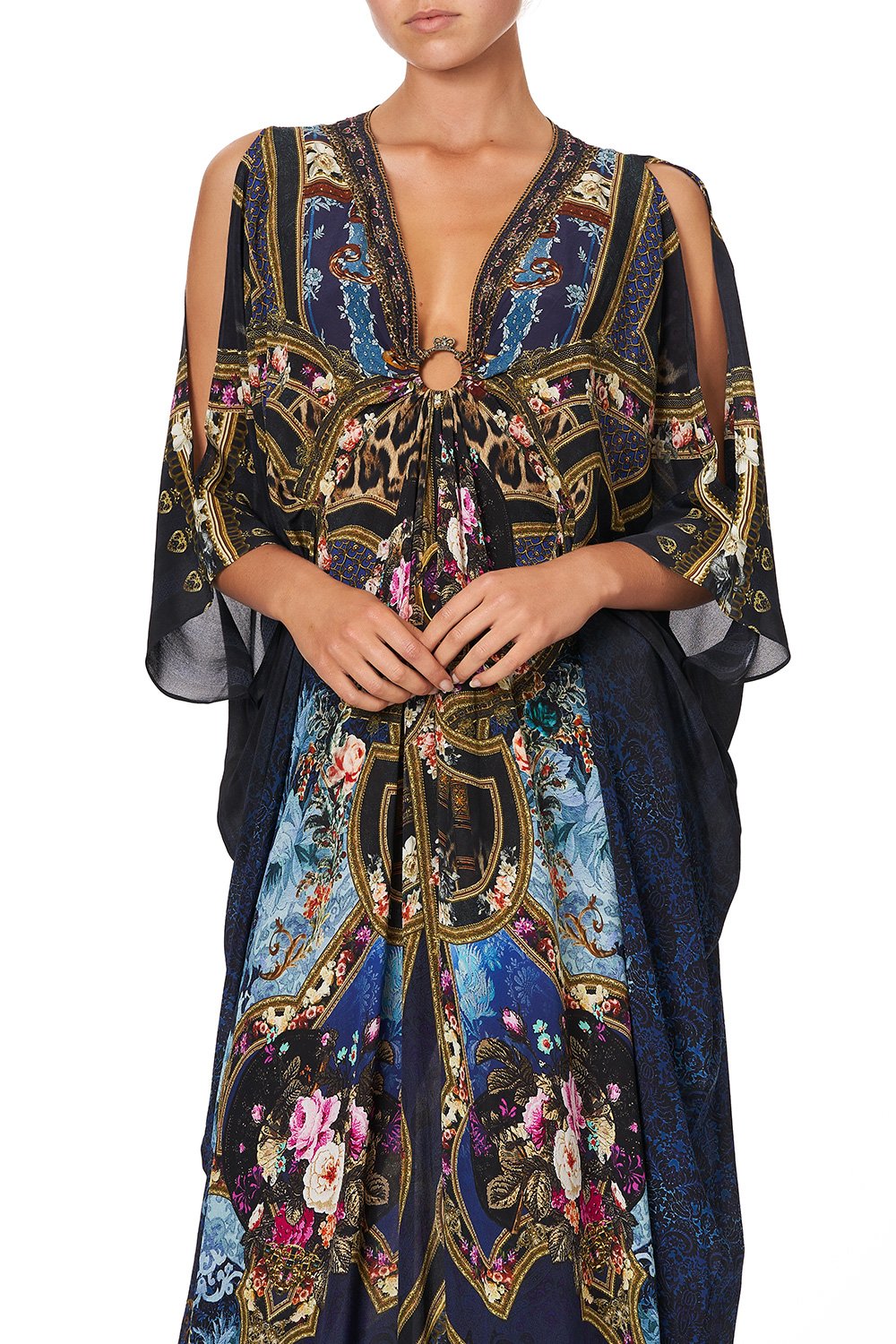 SPLIT SLEEVE KAFTAN WITH HARDWARE FIELDS OF TREASURE