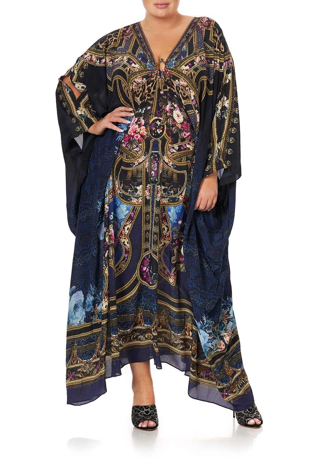 SPLIT SLEEVE KAFTAN WITH HARDWARE FIELDS OF TREASURE