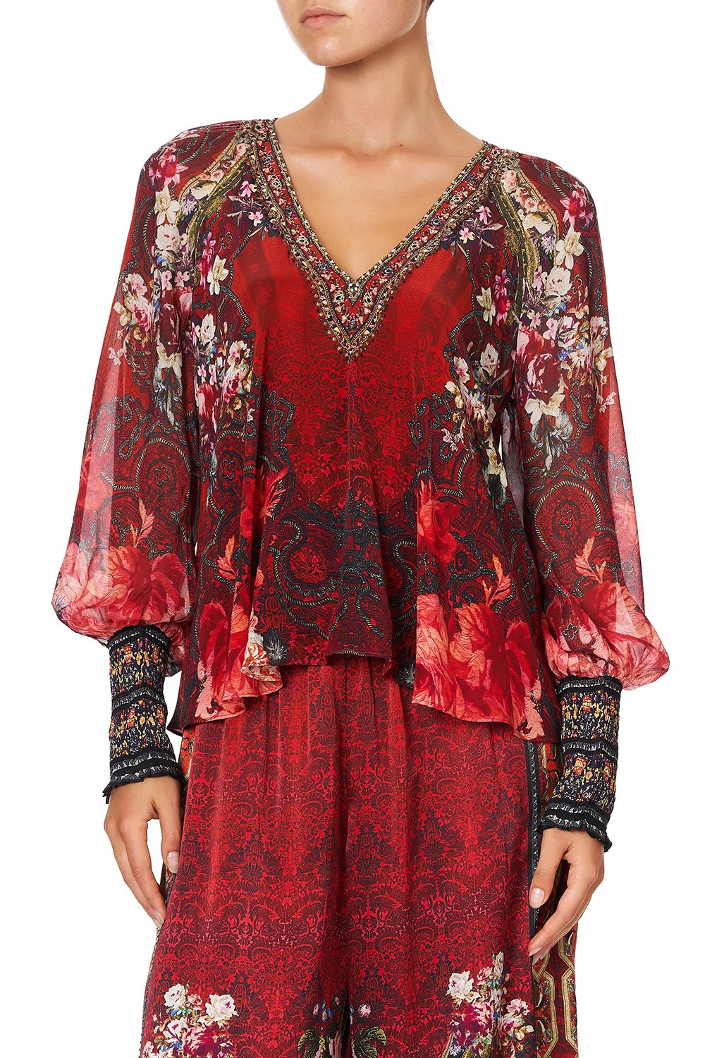 SHIRRED CUFF BLOUSE STORIES OF A STATION