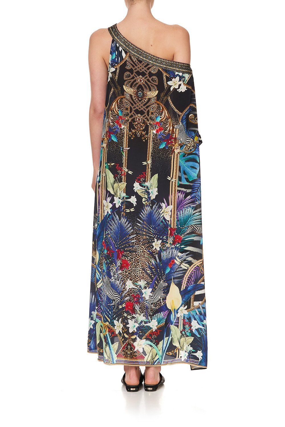 ONE SHOULDER KAFTAN WITH NECKBAND RAINBOW ROOM