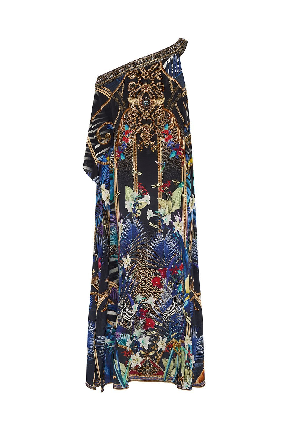 ONE SHOULDER KAFTAN WITH NECKBAND RAINBOW ROOM