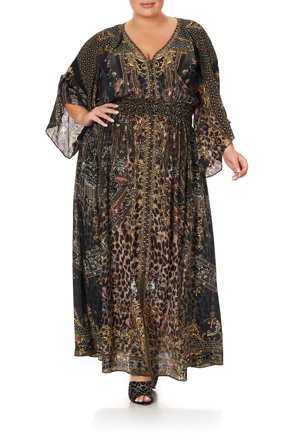 LONG DRESS WITH SMOCKED WAIST ABINGDON PALACE