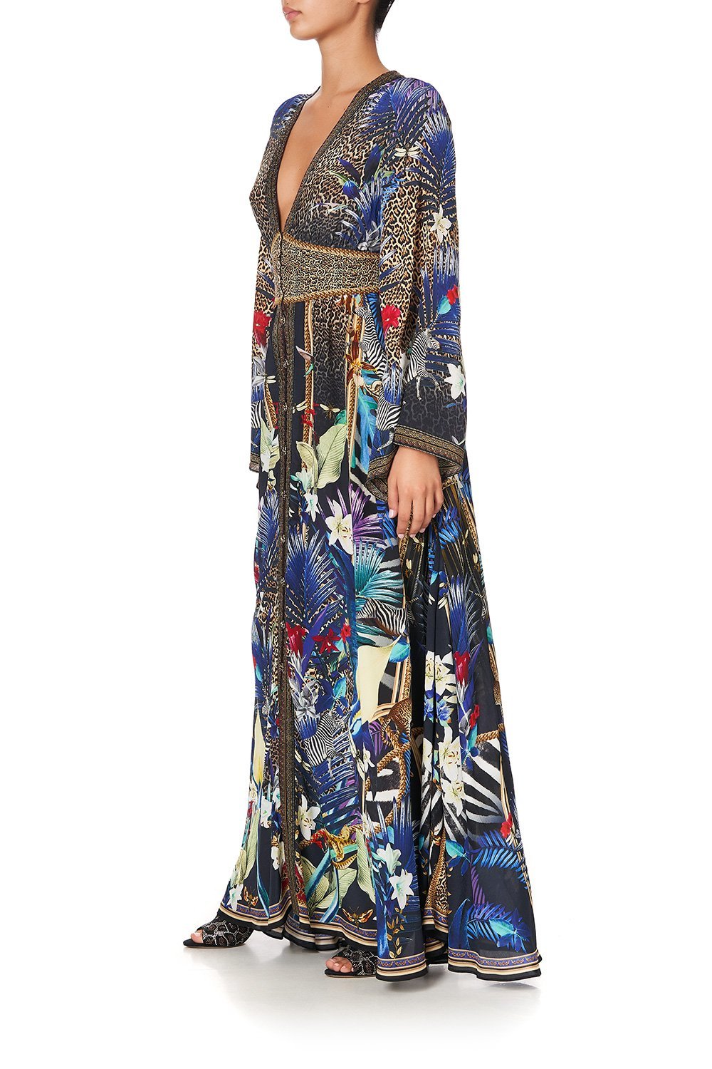 KIMONO SLEEVE DRESS WITH SHIRRING DETAIL RAINBOW ROOM