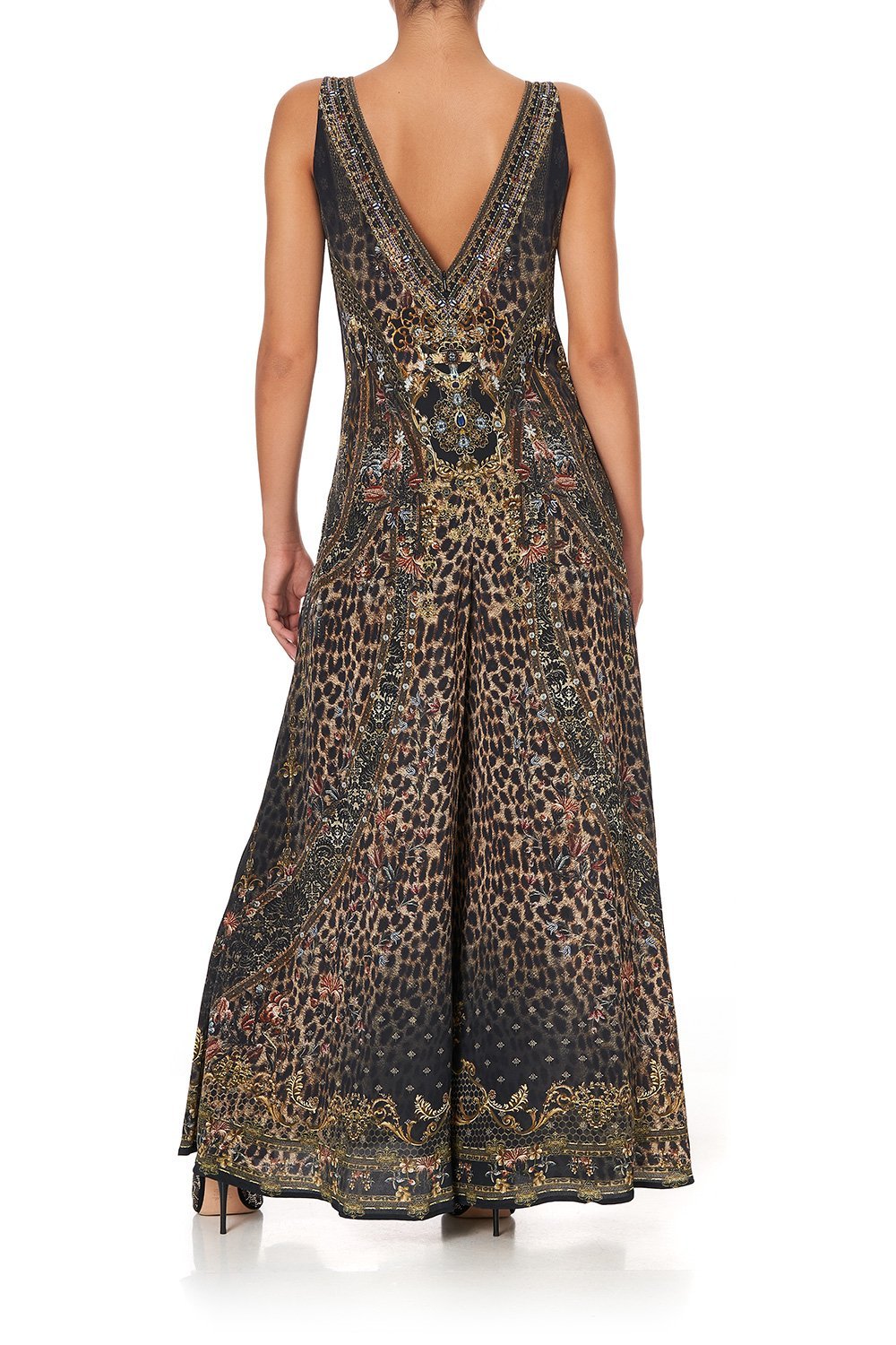 V NECK FLARED JUMPSUIT ABINGDON PALACE