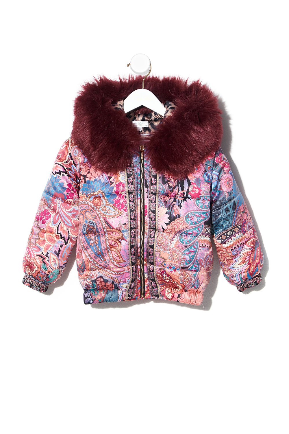 KIDS REVERSIBLE PUFFER WITH REMOVABLE FUR 12-14 MAYFAIR MARY