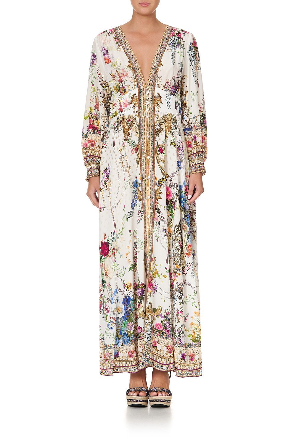 BUTTON DRESS WITH SHAPED WAISTBAND BY THE MEADOW