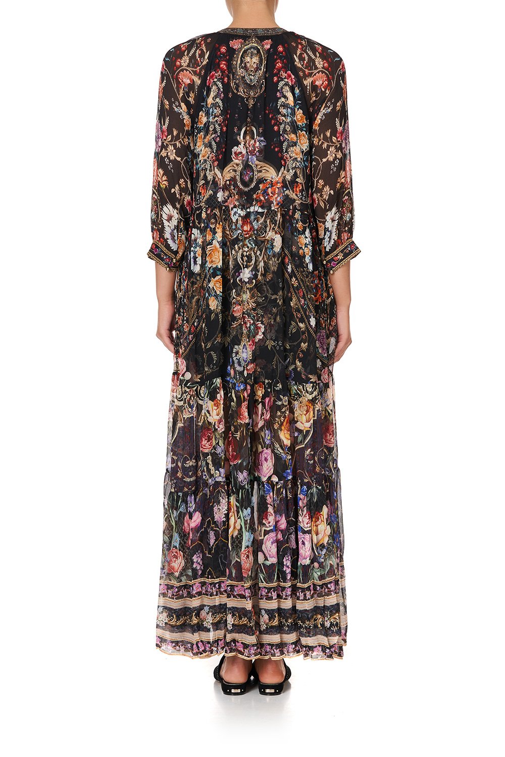 LONG GATHERED PANEL DRESS BLUSHING MANOR